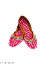 Synthetic Payal P Luckky jutti, printed with beautiful embroidery, closed back net, size IND-4 to IND-9, Indian origin